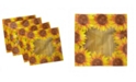 Ambesonne Sunflower Set of 4 Napkins, 18" x 18"
